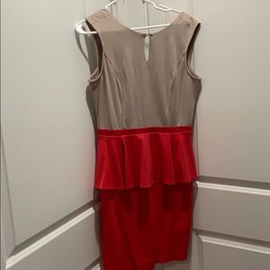 NWT tan/coral peplum dress